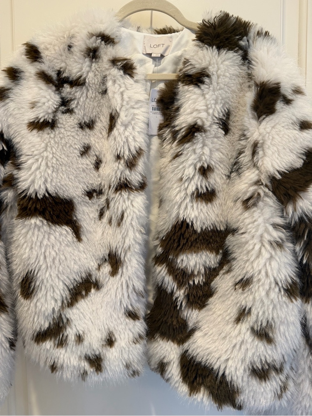 LOFT Cream and Brown Faux Fur Jacket - Picture 4 of 5
